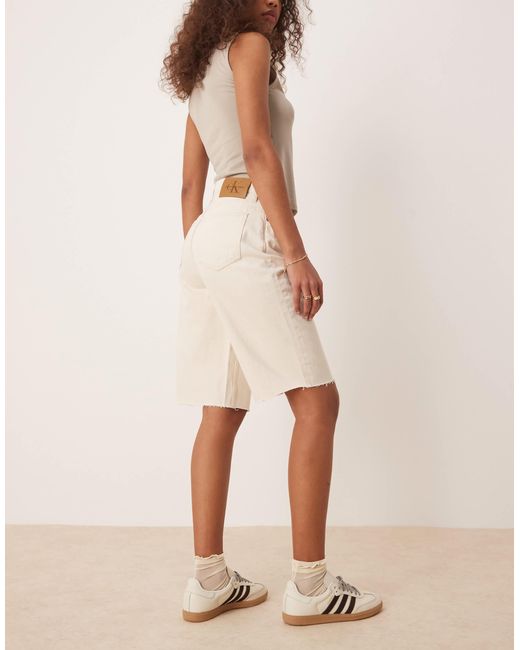 Calvin Klein Natural Longer Denim Shorts