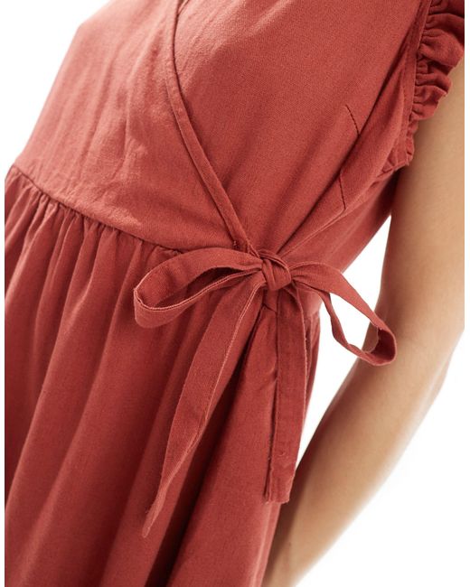Robe portefeuille courte - rouille Vero Moda en coloris Red