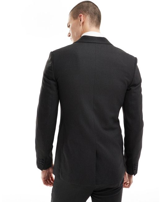 Giacca da abito super skinny nera puntinata di ASOS in Black da Uomo