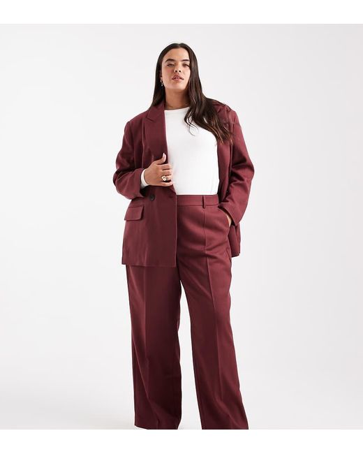 Vero Moda Red Tailo Herringbone Wide Leg Pants