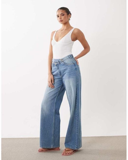 ASOS Blue Plunge Rib Bodysuit