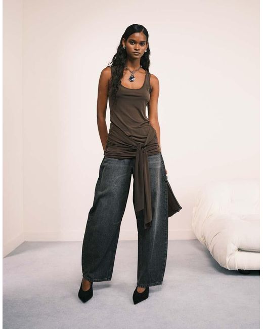 ASOS Natural Utility Barrel Jean