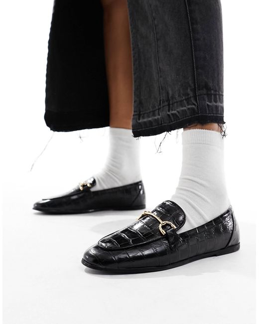 Mango Black – loafer aus leder