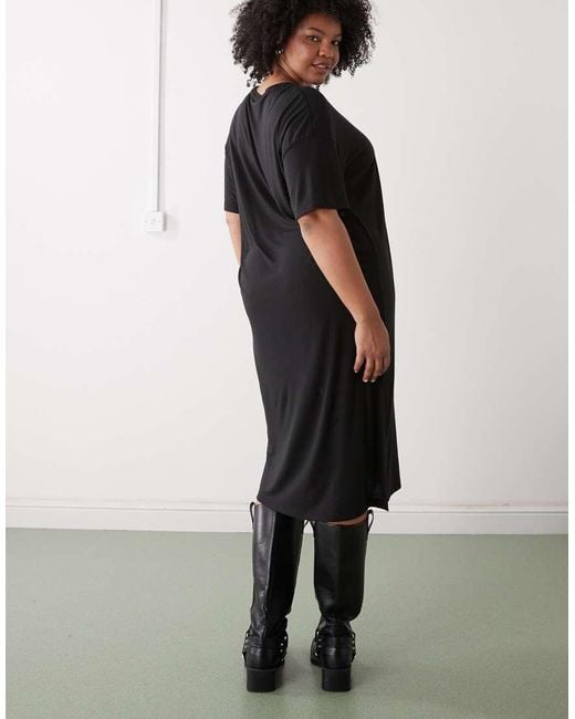 Noisy May Black Midi T-Shirt Dress
