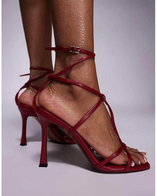 ASOS Red Nobel Caged High Heeled Sandals