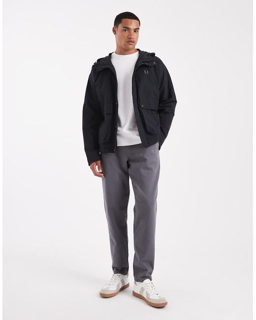 Fred Perry Blue Parka Jacket for men