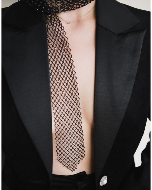 X julia cumming - cravate en tulle à cristaux Labelrail en coloris Noir |  Lyst