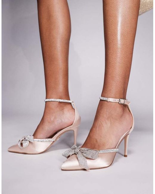 Steve Madden Brown Lumiere Bow Detail Mid Heel Court Shoe