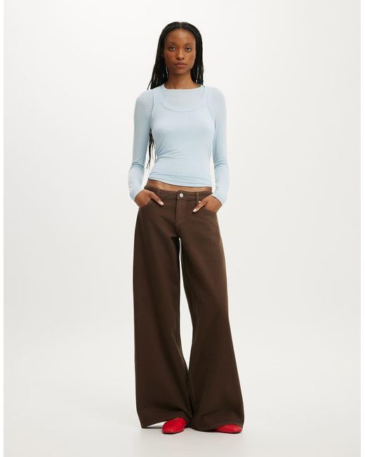 Cotton On White Low Rise Wide Jean