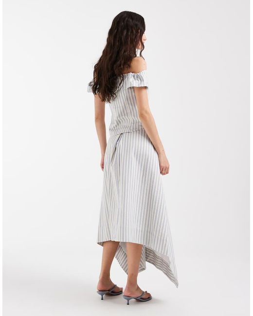 Muse Assembly White Midaxi Asymmetric Hem Skirt