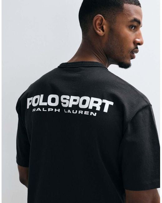 Polo Ralph Lauren Black Back Logo Relaxed Fit Heavyweight T-shirt for men