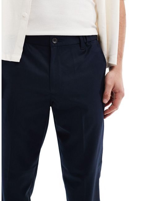 Ben Sherman Blue Twill Smart Trouser for men