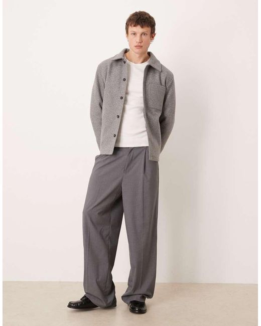 Mango Oversized Shacket in het Gray voor heren