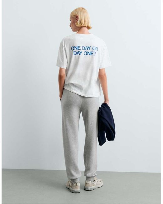 Oysho Gray Cotton-blend Knit joggers