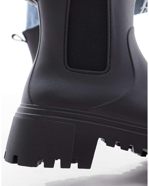 London Rebel Blue Phoebe Chunky Chelsea Boots