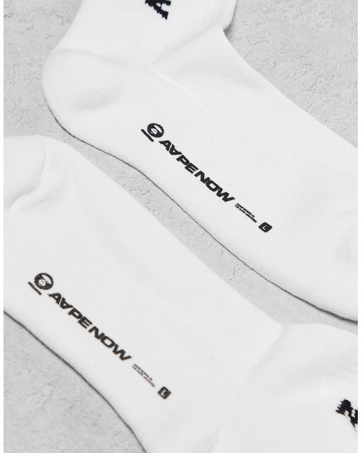 Aape by a bathing ape - chaussettes à logo Aape By A Bathing Ape pour homme en coloris White