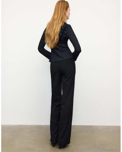 Stradivarius Blue Wide-Leg Trousers