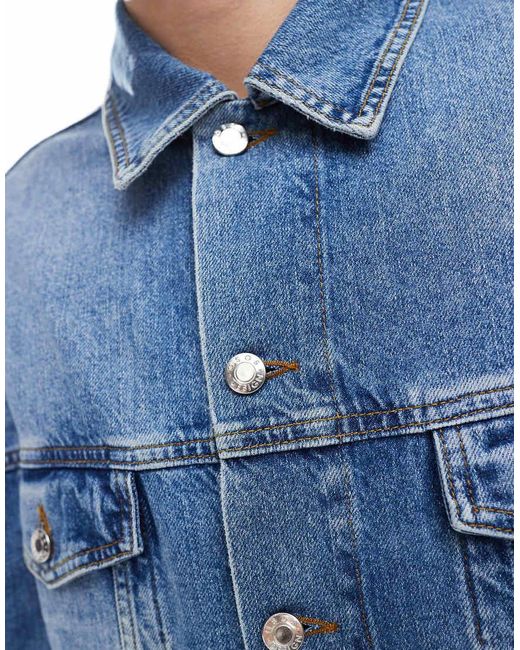 ASOS Oversized Truckerjack in het Blue voor heren