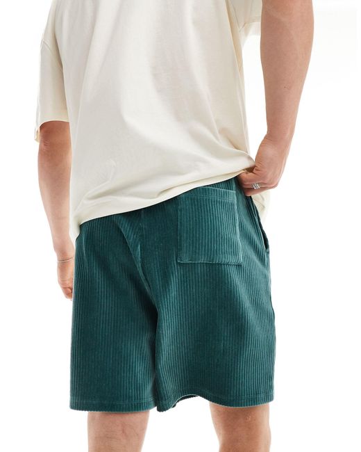 Short oversize en velours côtelé - sarcelle ASOS pour homme en coloris Green