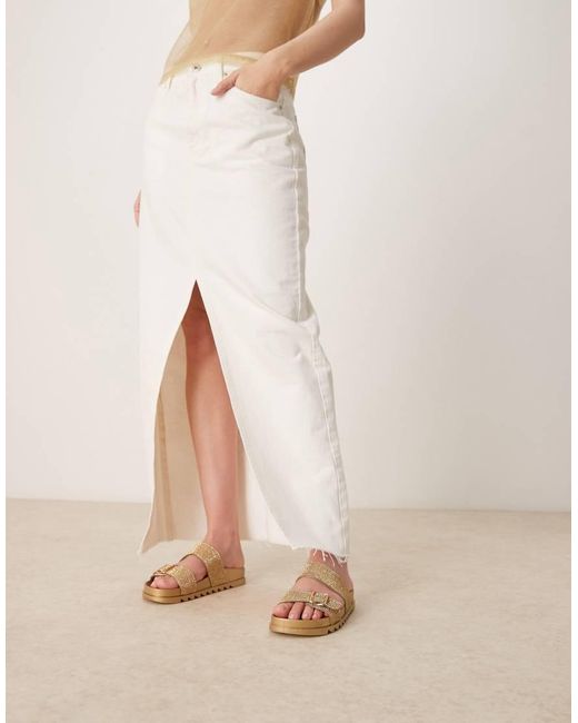 Glamorous White Rhinestone Strap Slides