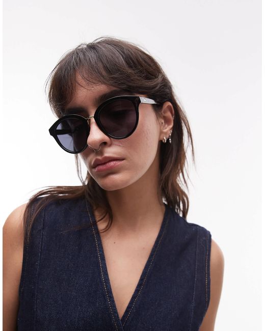 Le Specs Blue – influx – runde sonnenbrille