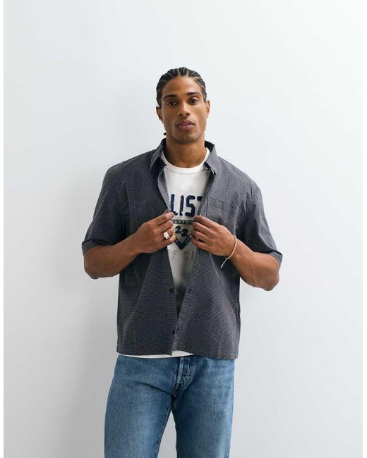 Hollister Blue Graphic Short Sleeve Shirt for men