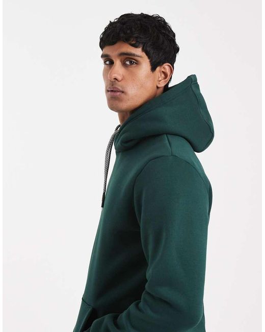 Brave Soul Green Hoodie With Contrast Drawcords for men