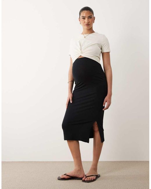 Mama.licious White Mamalicious Maternity Above The Bump Knot Detail T-shirt