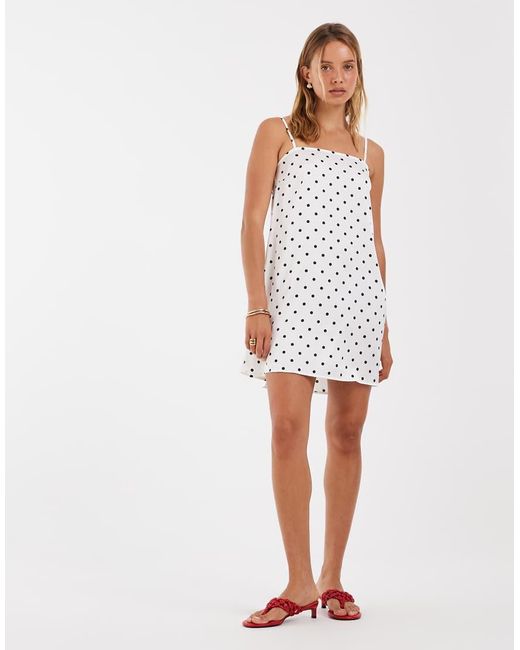 Pieces White Satin Cami Mini Dress