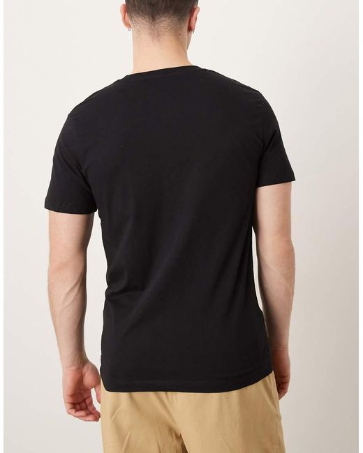 SELECTED Black Regular Fit 5 Pack T-Shirts for men