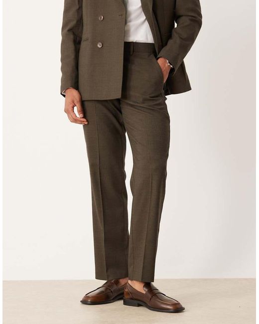 ASOS Brown Straight Suit Pants for men