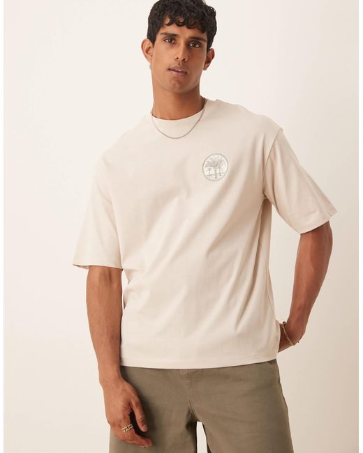 SELECTED – oversize-t-shirt in Natural für Herren