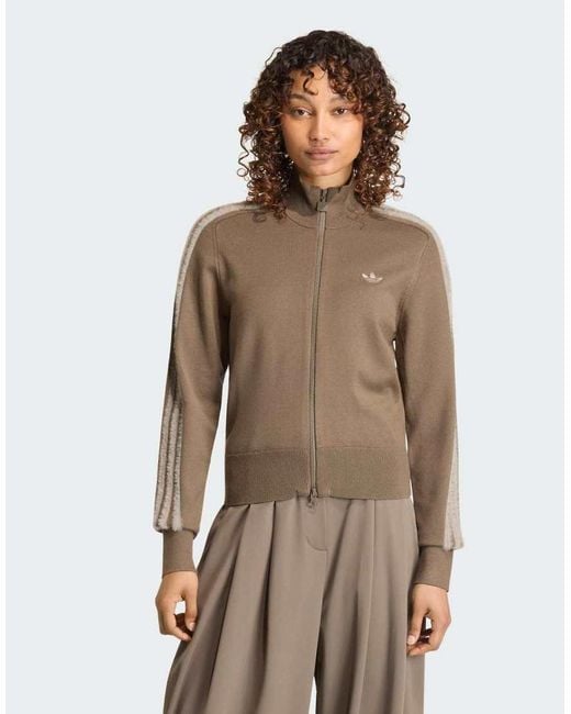 Adidas Originals Brown Knitted Firebird Track Top