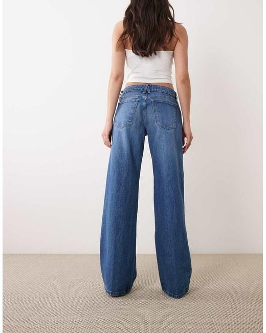 GOOD AMERICAN Blue Good Waist Low Rise Loose Jeans