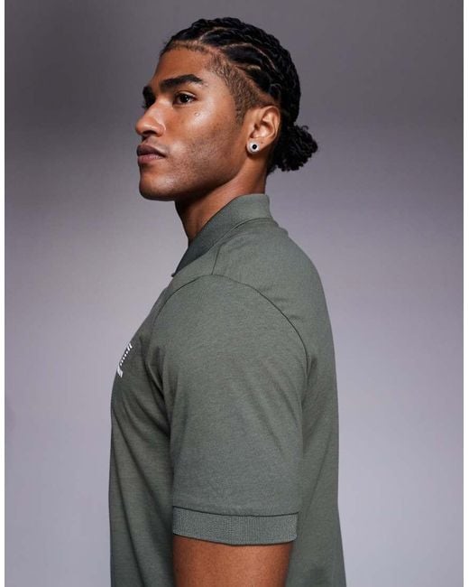 EA7 Gray Armani Train 7 Logo Polo for men