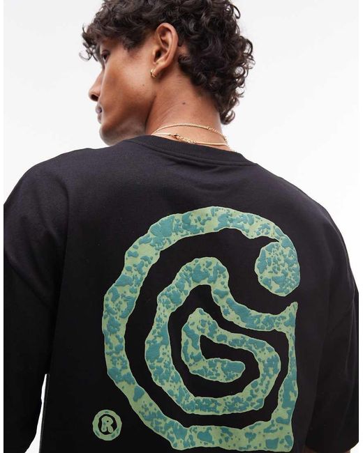 Camiseta Negra De Corte Suelto Con Detalle Estampado Helix De Carhartt de hombre de color Black