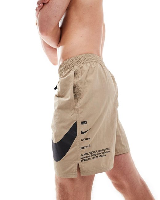 Nike Brown Specs 7 Inch Volley Swim Shorts for men