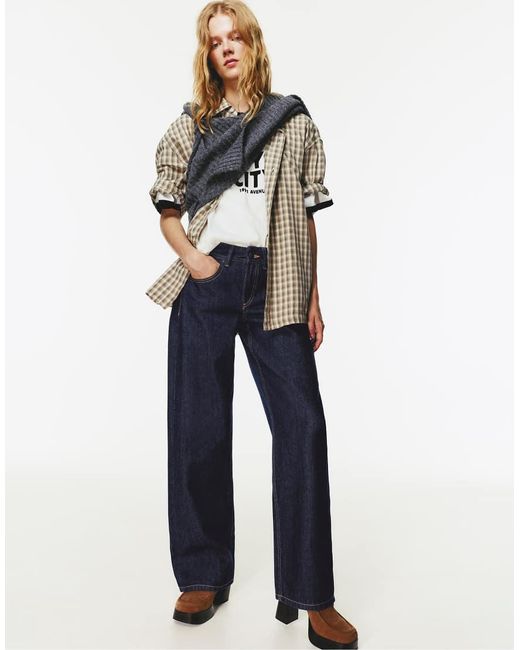 Pull&Bear Blue Low-rise Straight Leg Jeans