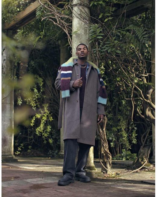 Chaquetón Tres Cuartos Marrón Extragrande Con Cinturón De -Beis Neutro Topman de hombre de color Green