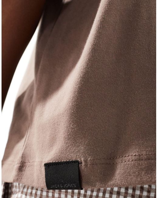 Jack & Jones Brown Premium Oversized T-shirt With Pocket for men
