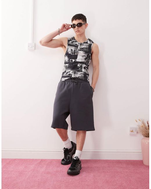Collusion Multicolor All Over Print Tank Top for men
