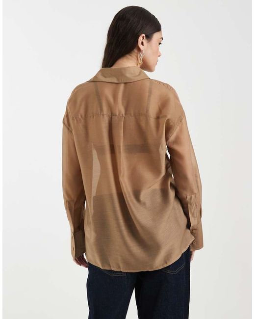 4th & Reckless Blue Sheer Deep Cuff Shirt