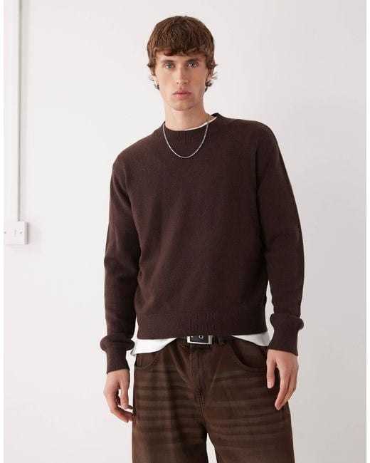 Weekday Brown Premium Wool Blend Sweater for men