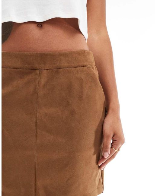 Vero Moda Brown Faux Suede Mini Skirt