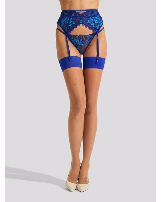 Ann Summers Blue Plain Top Hold Ups