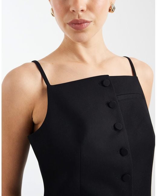 ASOS Black Tailored Button Through Cami Top