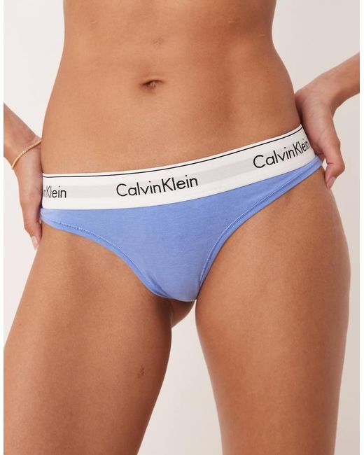 Tanga Azul Aciano Modern Cotton De Calvin Klein de color Blue