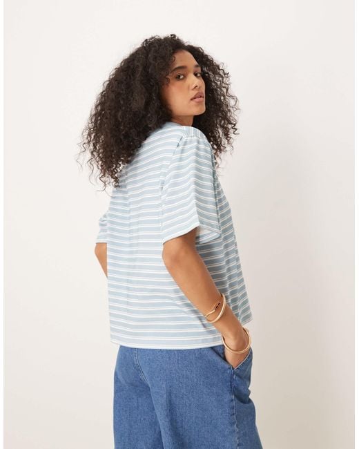 ASOS White Boxy Oversized Polo Shirt With Shoulder Pad