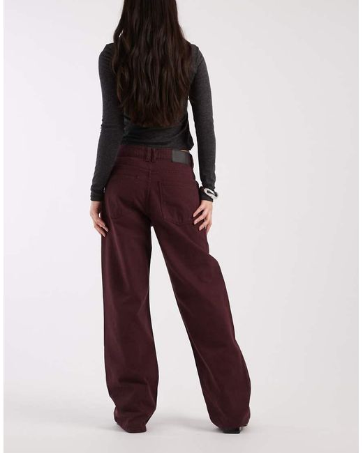 ASOS Red Low Rise Baggy Jeans