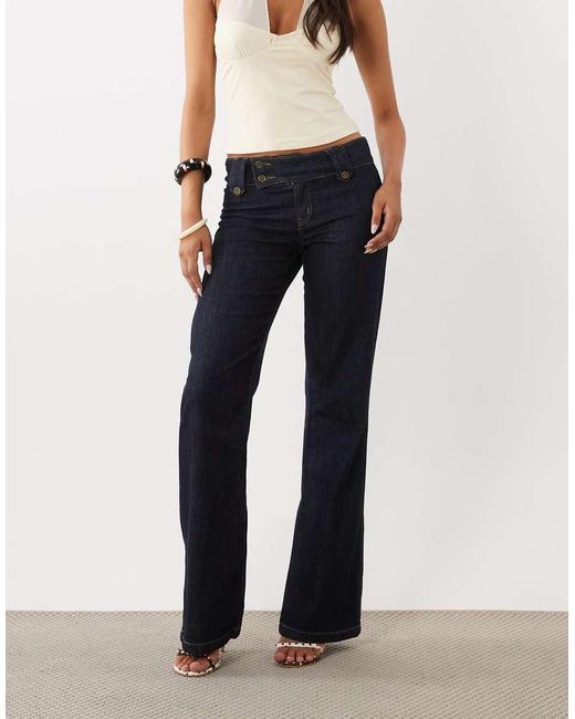 Tiger Mist Blue Kittie Low Rise Flared Jeans